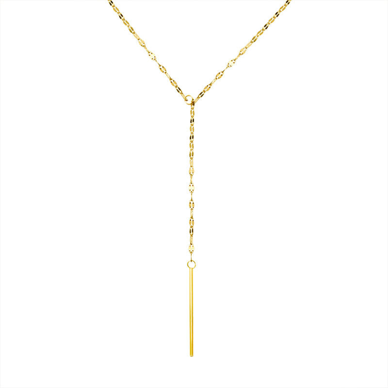 Wholesale Y Shape Tassel Short Titanium Steel Necklaces